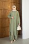 Embroidered Guipure Detailed 100% Linen Cotton Double Set - 8