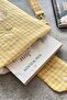 Fabric Book Cover with Hand Strap, Yellow Gingham Book Bag, Gift for Book Lovers - 4