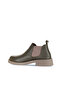 Khaki Leather Women's Heeled Boots - 4