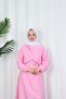 Buckle Detailed Belted Terry Cotton Dress Pink Hnt0332 - 7