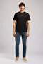 Kwasi Men's Loose 100% Cotton Printed Crew Neck T-Shirt Black