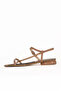 Powder Patent Leather Women's Low Heel Sandals - 3