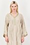 Women Embroidered Kaftan Maxi Dress, Beige - 2