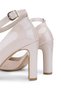 Women's Faux Leather Nude Patent Leather Heeled & Stiletto Shoes - 4