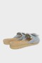 Open Front Bow Tie Detail Straw Knit Women's Slippers Gray - 4