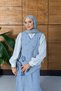 Women's Beaded Embroidered Flowy Vest Skirt Denim Set - 4