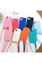iPhone 17E (6.1 Inch) Compatible Velvet Inside Silicone Launch Case with Drawstring Neck Strap - 3