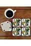 Skeleton Happy Patrick Day Decorative Wooden Coaster Set 050
