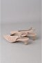 Seç 5132-1 Genuine Leather Heel-Style Women's Shoes (Heel Height: 5 cm) Beige Suede - 5