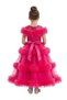 - Girls Hot Pink Tiered Tulle Ball Gown - 5Y to 13Y - 3