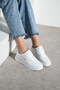 Unisex White Sports Shoes Comfortable Soft Sole Non-Slip Daily Lace-Up Sneakers 308 - 2
