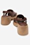 Women's wedge heeled sandals genuine leather zy 4121 brown - 3