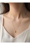Liora Minimal Baguette Stone Elegant Steel Necklace (Gold Color) - 3