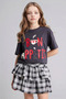 100% Cotton Oversized Crew Neck Printed Short Sleeve Anthracite T-Shirt for Girls G1792A826Sm - 3