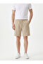Men's Beige Parachute Fabric Lycra Comfortable Fit Bermuda Shorts with Pockets