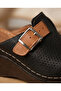2251 Ultra Light Wedge Heeled Genuine Leather Full Anatomical Women's Slippers - 3