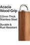 B&S Stainless Steel Cooking Utensils with Acacia Wood Grip 32cmx8cm (Potato Masher) - 4
