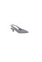 855 Women's Silver Shimmering Closed Toe Open Back Low Heel Evening Dress Shoes - 6