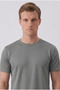 Men's Gray Flexible Breathable Lycra Crew Neck Diamond Pattern Sweat-Wicking T-Shirt - 3