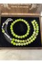 Peridot Stone Prayer Beads & Bracelet Set Special Design in Wooden Box - Green - 3