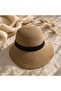 Spk-12007 Mink Banded Wide Brim Straw Hat with Velcro |   Eos Collective - 2