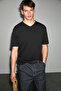 Almeri men's 100% cotton soft fabric v-neck black t-shirt - 4