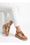 Women's full orthopedic soft soled sandal with rubber detail and stone decoration - 2