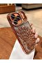 Luxury Electroplated 3D Rhinestone Peacock Gradient Glitter Protective Phone Case, Shockproof, Compatible with iPhone 17 Pro Max, - 3
