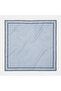 Luvina Soft Ice Blue / Navy Blue Ecru Line Detailed Scarf - 3
