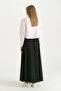 Pile Detailed Elastic Waist Skirt - Black - 4