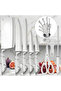 9-Piece Kitchen Knife Set with Stand, Professional Chef Knives for Home Cooking, Sharp Blades with Ergonomic Handles, Includes Kitchen Scissors and Peeler for Daily Prep - 3