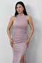 Halter Neck Slit Glitter Dress Drp0013 - 2