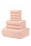 7-Piece Pink Microfiber Knitted Boucle Premium Towel Set 400 G/M² Ultra Absorbent Quick Drying Bath Towels