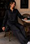 Black Satin Shirt and Pants Set Mg2745 - 2