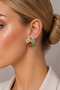 Amélie Women's Colorful Flower Detailed Steel Stud Earrings