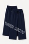 2 Pieces Unisex Regular Pipe Leg Navy Blue Color Sweatpants - 2