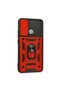 حافظة متوافقة مع هاتف Realme C11 2021 مع حلقة عدسة من السيليكون - أحمر - 6