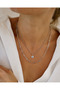 Evil Eye Bead Double Steel Necklace 40-45 cm