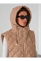 Women's Hooded Lined Quilted Puffer Vest - 4