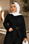 Women's Gold Accessory Detailed Tunic Pants Double Hijab Set Sb0037 - 2