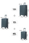 PP 3-piece luggage set High-quality Travel bag ( S,M,L) spinner wheels, Model -66770 ( DARK GREY ) - 7