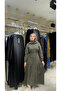 Our Green Cupra Modal Fabric Buttoned Dress Model