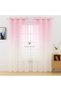 Pink Powder Color Colorful Rustic Eyelet Tulle Curtain Gradient Color Transitioning Tulle Curtain - 2