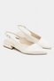 Viktor Sedef Matte Front Satin Ankle Belt Detailed Pointed Toe Short Heeled Women's Ballerinas - 4