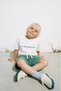 Boy's Crew Neck Printed Bottom Top Set
