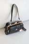 Women's Scholarship Handbag with Gold Clip, Multi-Compartment, Stylish Daily Shoulder Bag, Width 25, Length 19 - 4