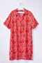 Fuchsia Shirt Collar Short Sleeve Patterned Casual Viscose Woven Dress 105 65 - 2