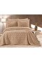 Cotton Tasseled Double Bedspread & Pique Set – Beige - 5
