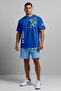 Men's Oversize Floral Printed 100% Cotton Crew Neck T-Shirt Shorts Summer Set - 6