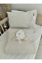 100% Organic Cotton Baby Duvet Cover Set Beige Mesh Rabbit (Embroidered) - 7